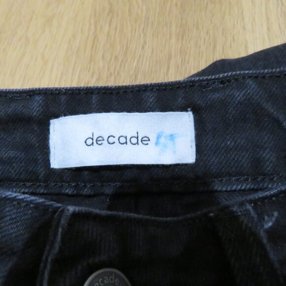 DECADE STUDIO Pamela Slim Tapered High Rise Jeans in Black Denim Minimalist 28 - Picture 12 of 13